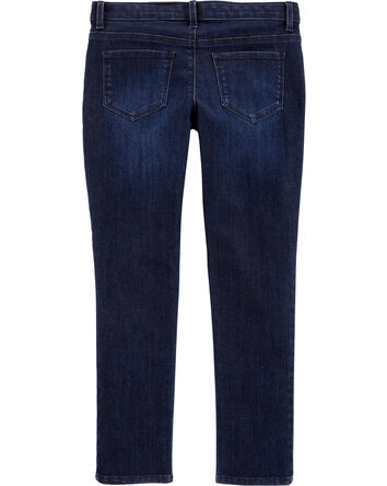 Kid Dark Wash Plus-Fit Skinny-Leg Jeans , 