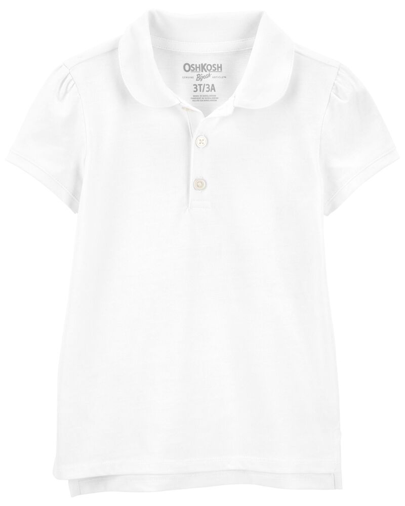 Toddler White Piqué Polo Shirt, image 1 of 2 slides