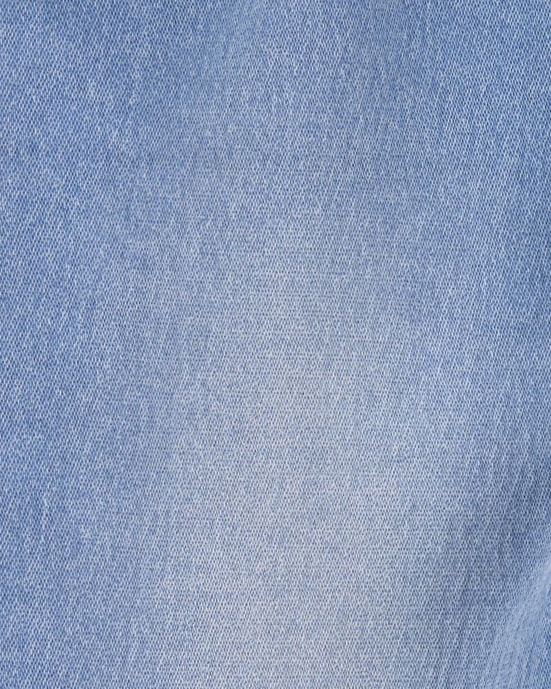 Baby Pull-On Jeans With Snap Leg Closures - Blue, image 4 of 5 slides