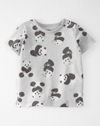 Baby Organic Cotton Shortall Set in Panda Bear, 
