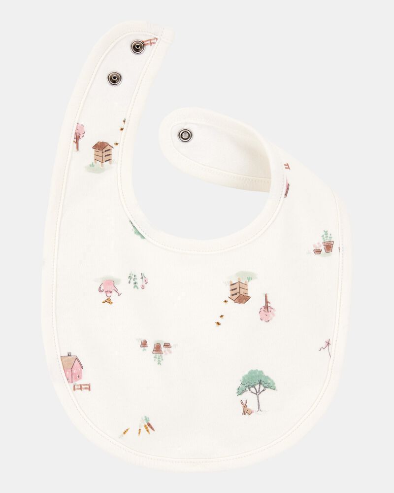 Baby 3-Pack Floral Bibs - Pink/Ivory, image 2 of 4 slides