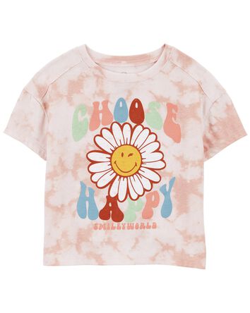 Kid SMILEY® Boxy Fit Tie-dye Graphic Tee, 