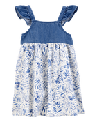 Baby Chambray Floral Print Dress, image 1 of 4 slides