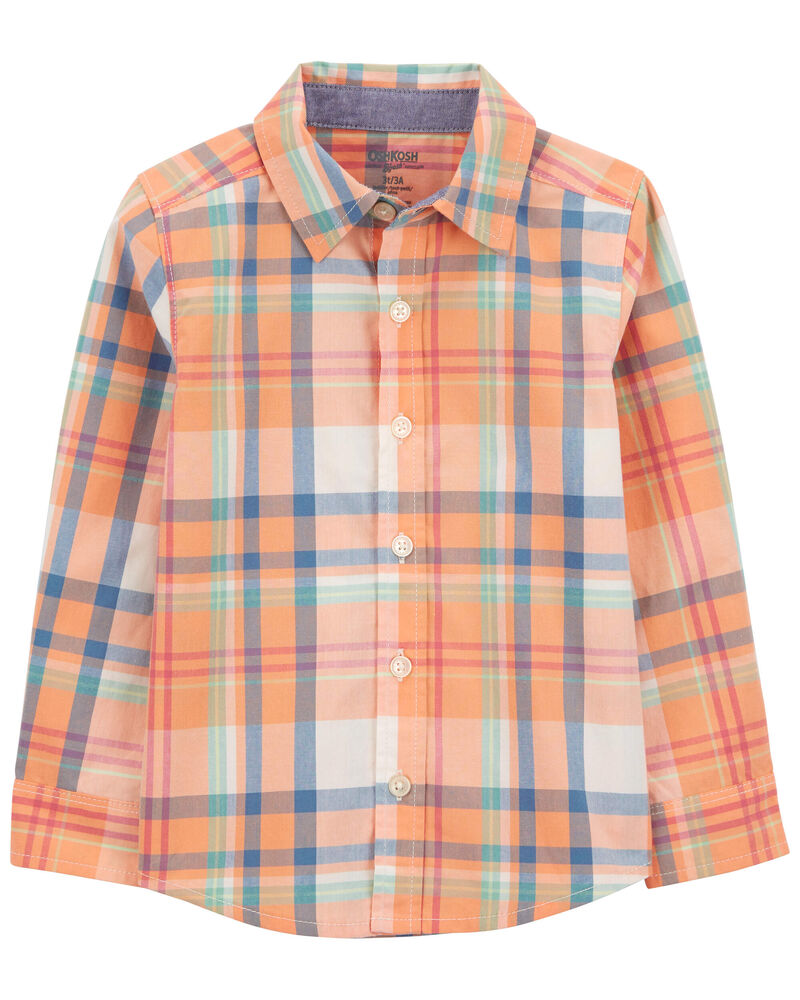 Toddler Plaid Button-Front Shirt, image 1 of 3 slides