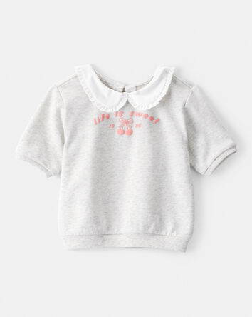 Toddler Girl Life Is Sweet French Terry Short-Sleeve Top - Grey, 