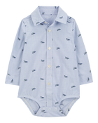 Baby Airplane Print Long-Sleeve Bodysuit, image 1 of 3 slides