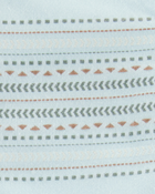 Baby Tribal Print Button-Front Romper - Blue, image 3 of 4 slides