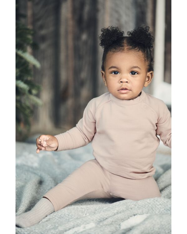 Rose Baby 2Piece Fleece Set Made with Organic Cotton in Rose