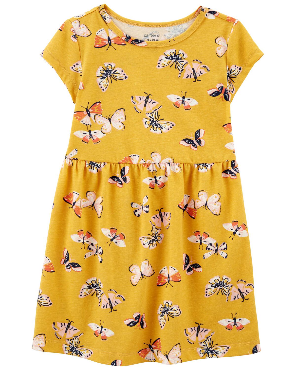 Yellow Toddler Butterfly Jersey Dress