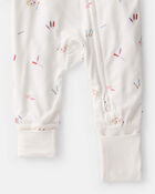 Baby Girl Art Print PurelySoft Sleep & Play Pajamas - White, image 3 of 8 slides