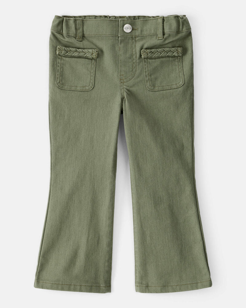 Toddler Girl Cotton Flare Pants - Green, image 1 of 5 slides