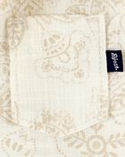 Baby Tropical Paisley Cotton Short-Sleeve Top - Cream, image 2 of 3 slides