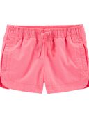 Neon Pink - Neon Pull-On Twill Shorts