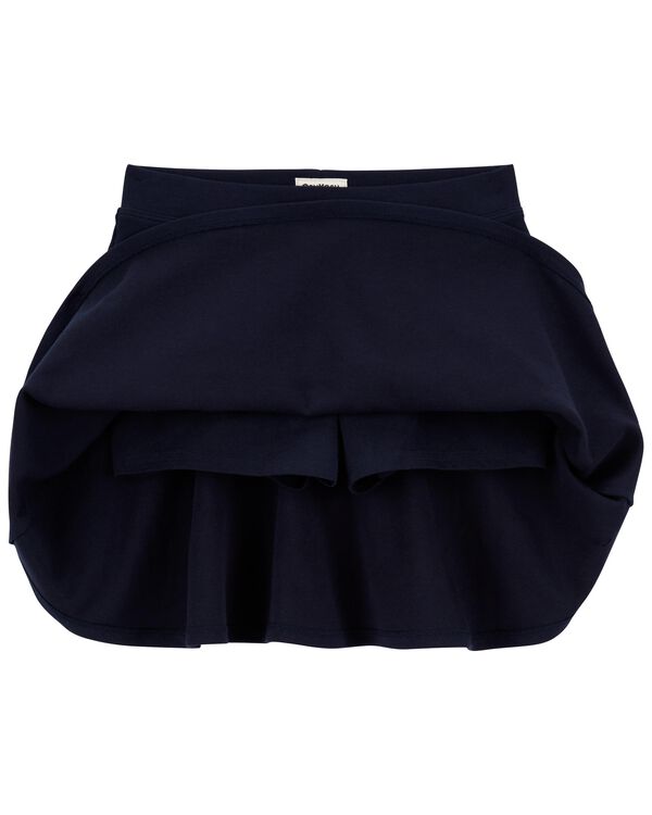 Navy Kid Ponte Knit Uniform Skort