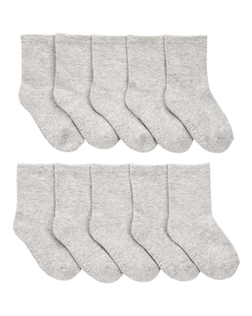 Toddler 10-Pack Crew Socks - Grey, 