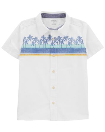Kid Tropical Print Button-Front Shirt, 