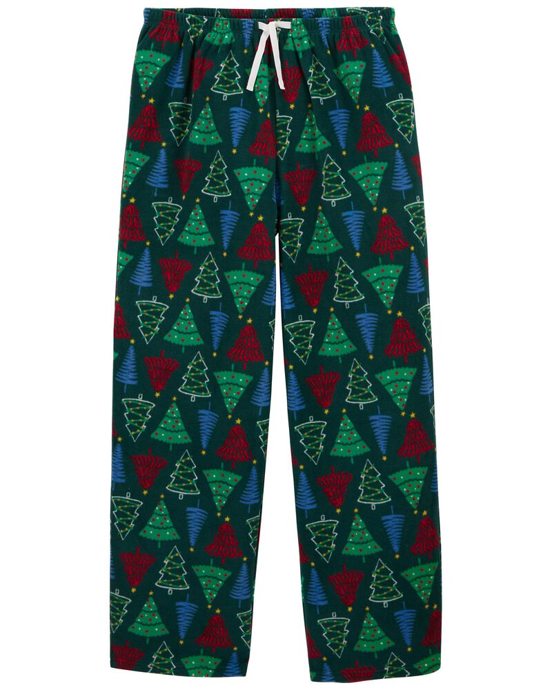 Adult Christmas Tree Pull-On Fleece Pajama Pants, image 1 of 4 slides