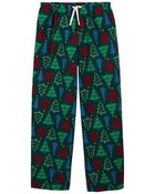 Adult Christmas Tree Pull-On Fleece Pajama Pants, image 1 of 4 slides