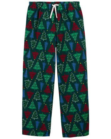 Adult Christmas Tree Pull-On Fleece Pajama Pants, 