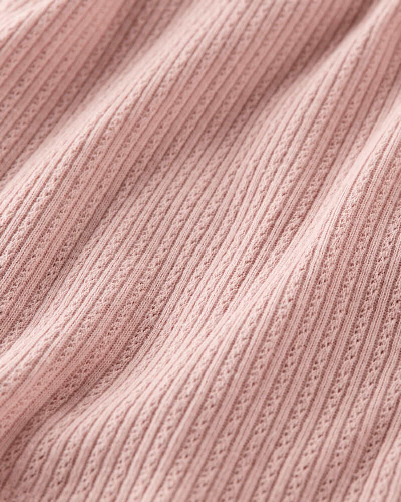 Baby Pointelle-Knit Bodysuit Dress Made with Organic Cotton in Pink, image 3 of 6 slides