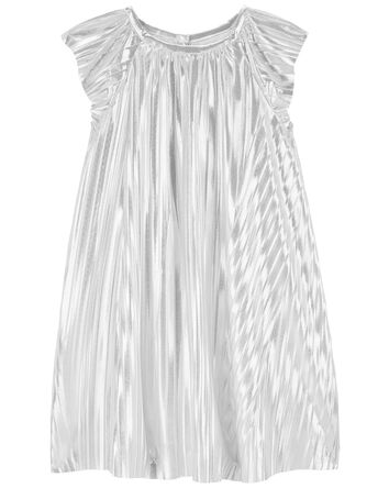 Toddler Metallic Pleated Flutter Party Dress, 