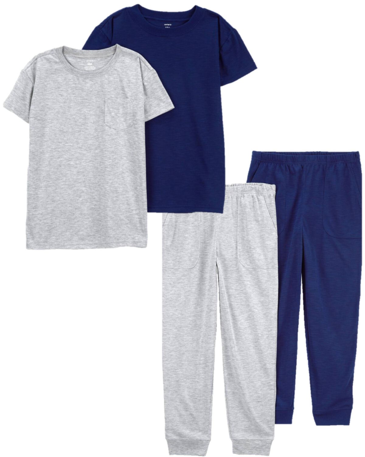 Blue/Grey Kid 4-Piece Pajama Tees & Joggers Set | carters.com