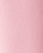 Kid Solid Cotton Ribbed Stretch Leggings - Pink, image 3 of 4 slides