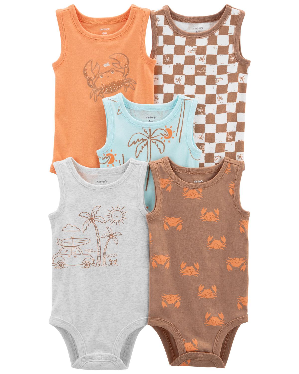 Multi Baby 5Pack Tank Bodysuits
