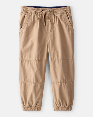 Toddler Boy Lined Joggers - Tan, 