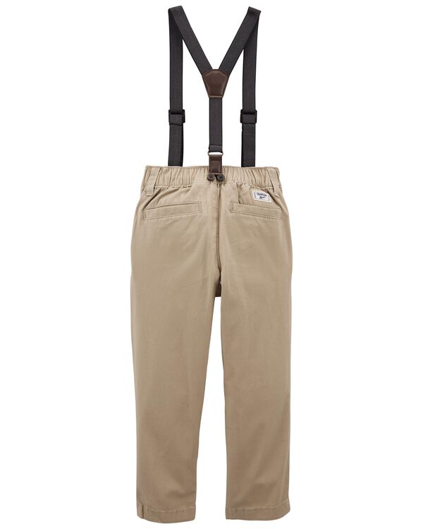 Explorer Khaki Stretch Suspender Pants