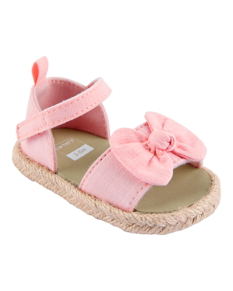 Baby Bow Espadrille Sandals - Pink, image 1 of 7 slides