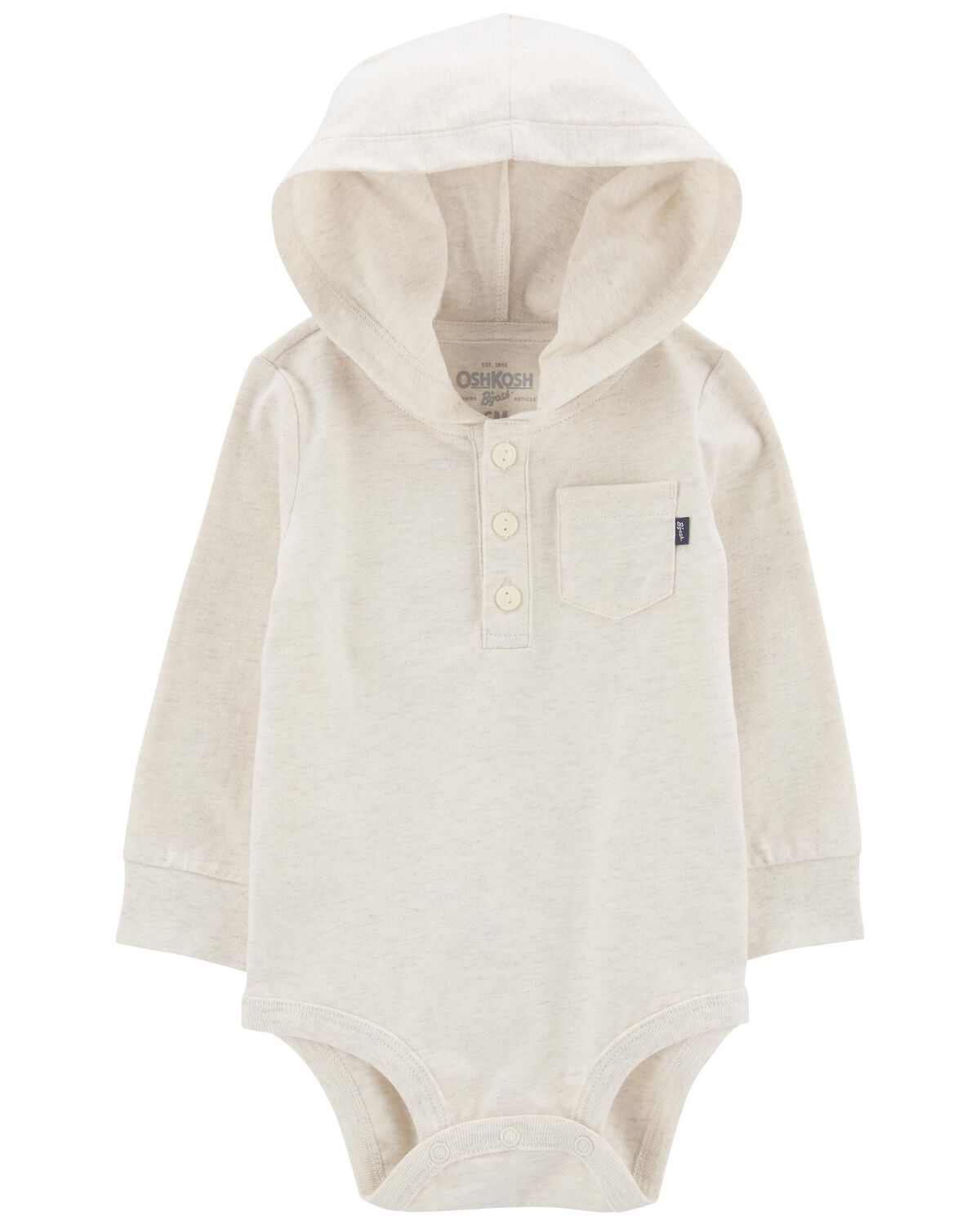 Oatmeal Baby Hooded Sweater Bodysuit
