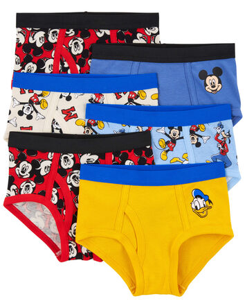 Toddler 6-Pack Mickey Mouse Cotton Briefs Underwear, 