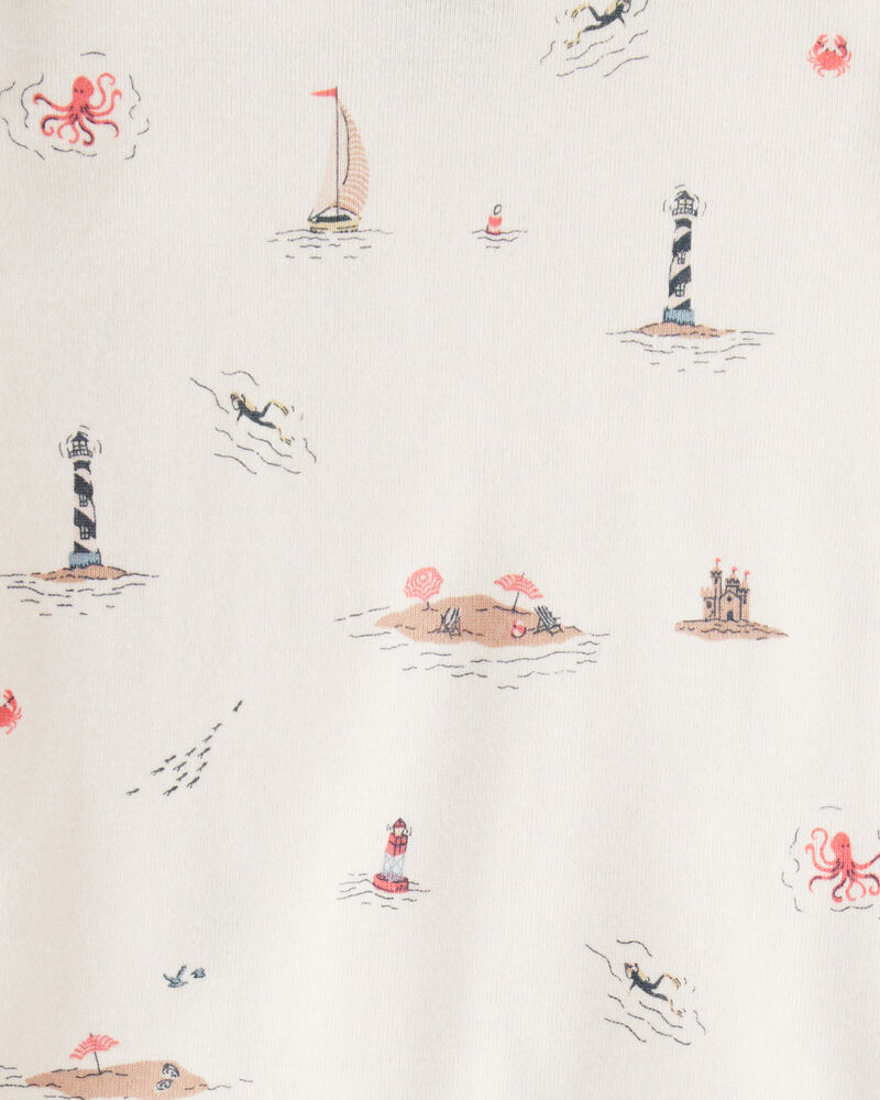 Baby Organic Cotton Pajamas in Coastal Vacation Print, image 3 of 4 slides