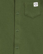 Baby Boy Waffle Knit Short-Sleeve Romper - Green, image 2 of 3 slides