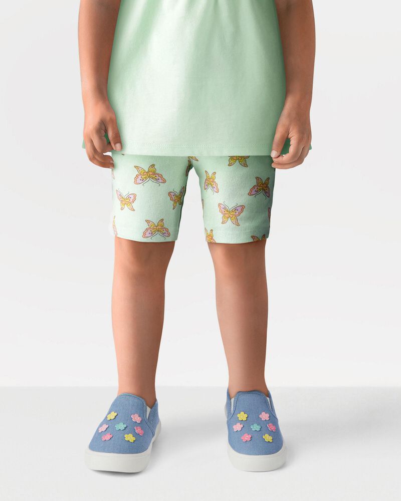 Toddler Butterfly Print Bike Shorts, image 1 of 4 slides