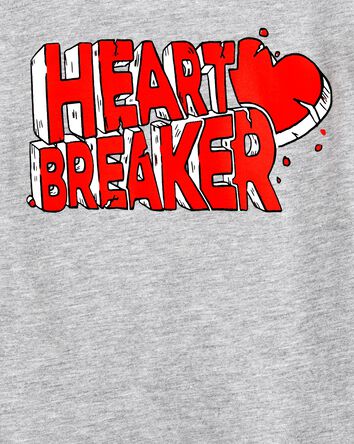 Little Heart Breaker Long-Sleeve Graphic Tee - Gray, 