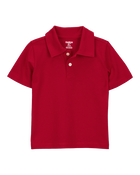 Toddler 2-Pack Pique Uniform Polo Shirts - Red, image 2 of 3 slides