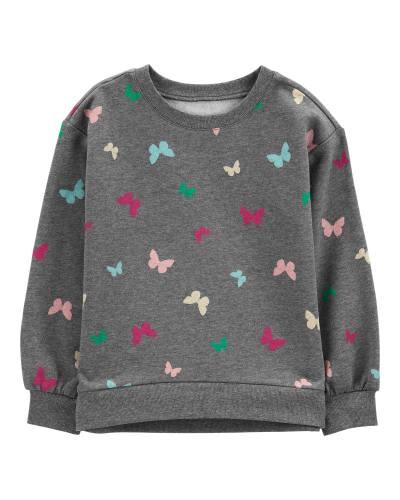 Kid 2-Piece Butterfly Sweathsirt & Fleece Leggings Set, image 2 of 7 slides