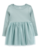 Toddler Tulle Long-Sleeve Jersey Dress, image 1 of 4 slides
