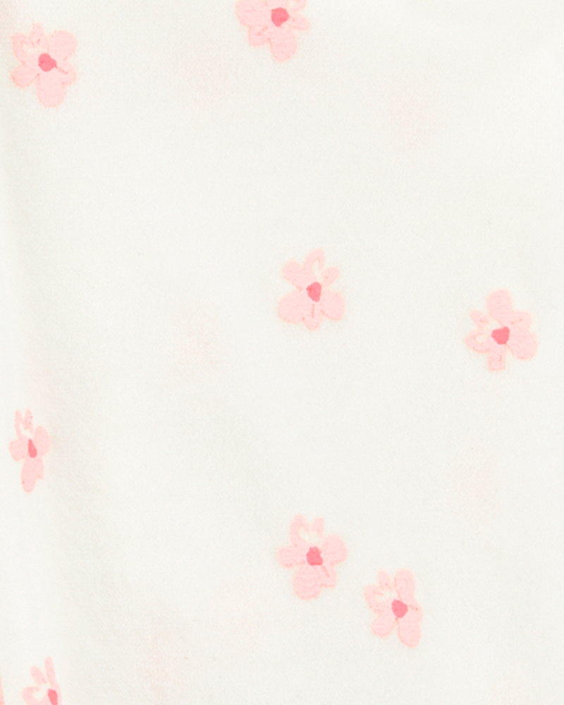 Baby Girl Floral Tights - Cream, image 2 of 3 slides