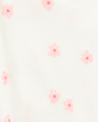 Baby Girl Floral Tights - Cream, image 2 of 3 slides