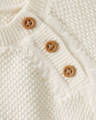 Baby Organic Cotton Sweater Knit Pullover Set in Cream, image 3 of 5 slides