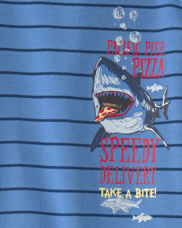 Boys Boat 100% Cotton Snug Fit 4-Piece Pajama Set - Blue, 