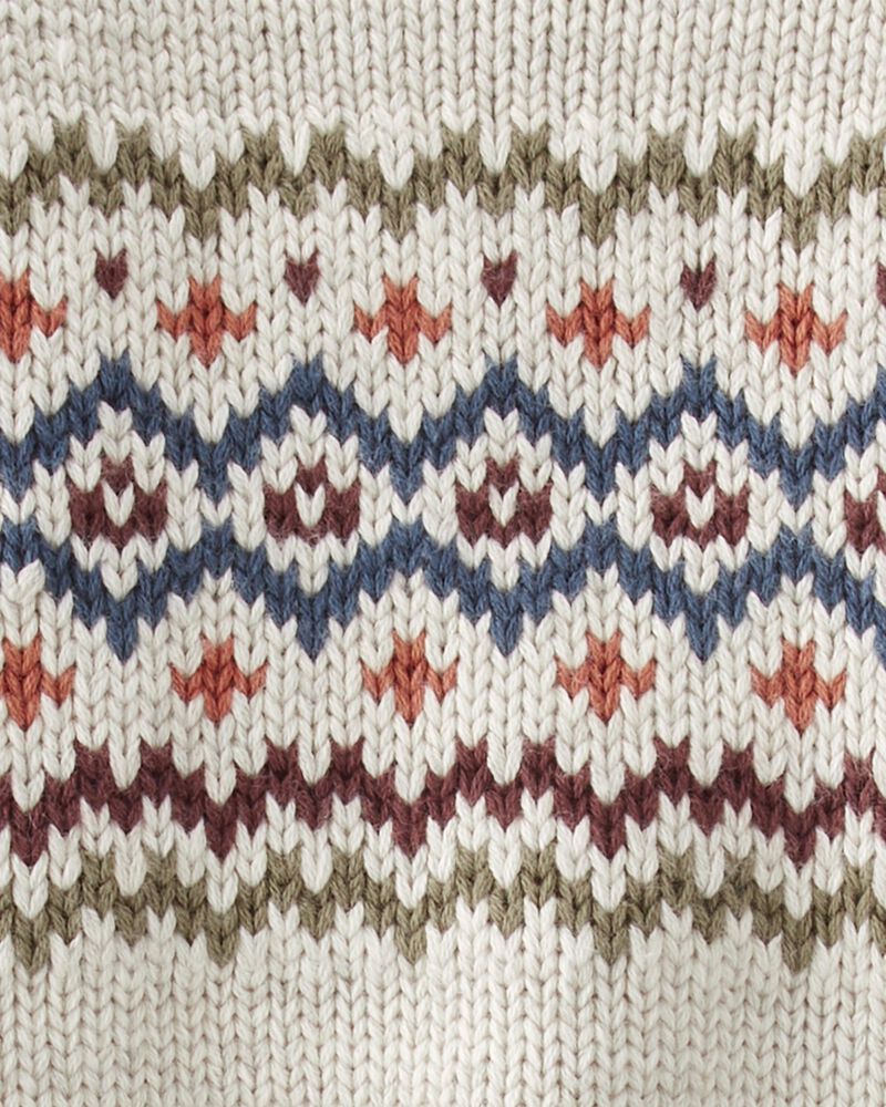 Baby Organic Cotton Fair Isle Sweater, image 3 of 4 slides