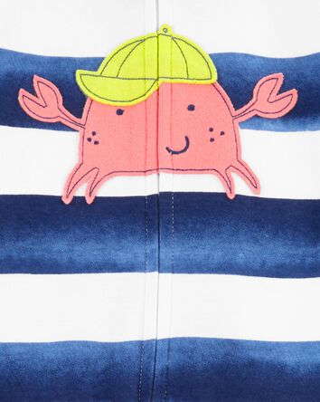 Toddler 1-Piece Crab 100% Snug Fit Cotton Footie Pajamas, 
