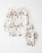 Baby Organic Cotton Holiday Print Pajamas Set, image 1 of 4 slides