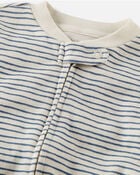 Baby Organic Cotton Sleep & Play Pajamas in Stripes, image 2 of 5 slides