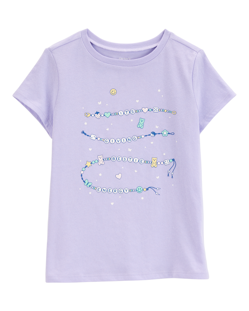 Kid Friendship Bracelet Short-Sleeve Graphic Tee - Blue, image 1 of 3 slides