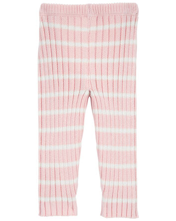 Baby Striped Ribbed Sweater Knit Leggings, 